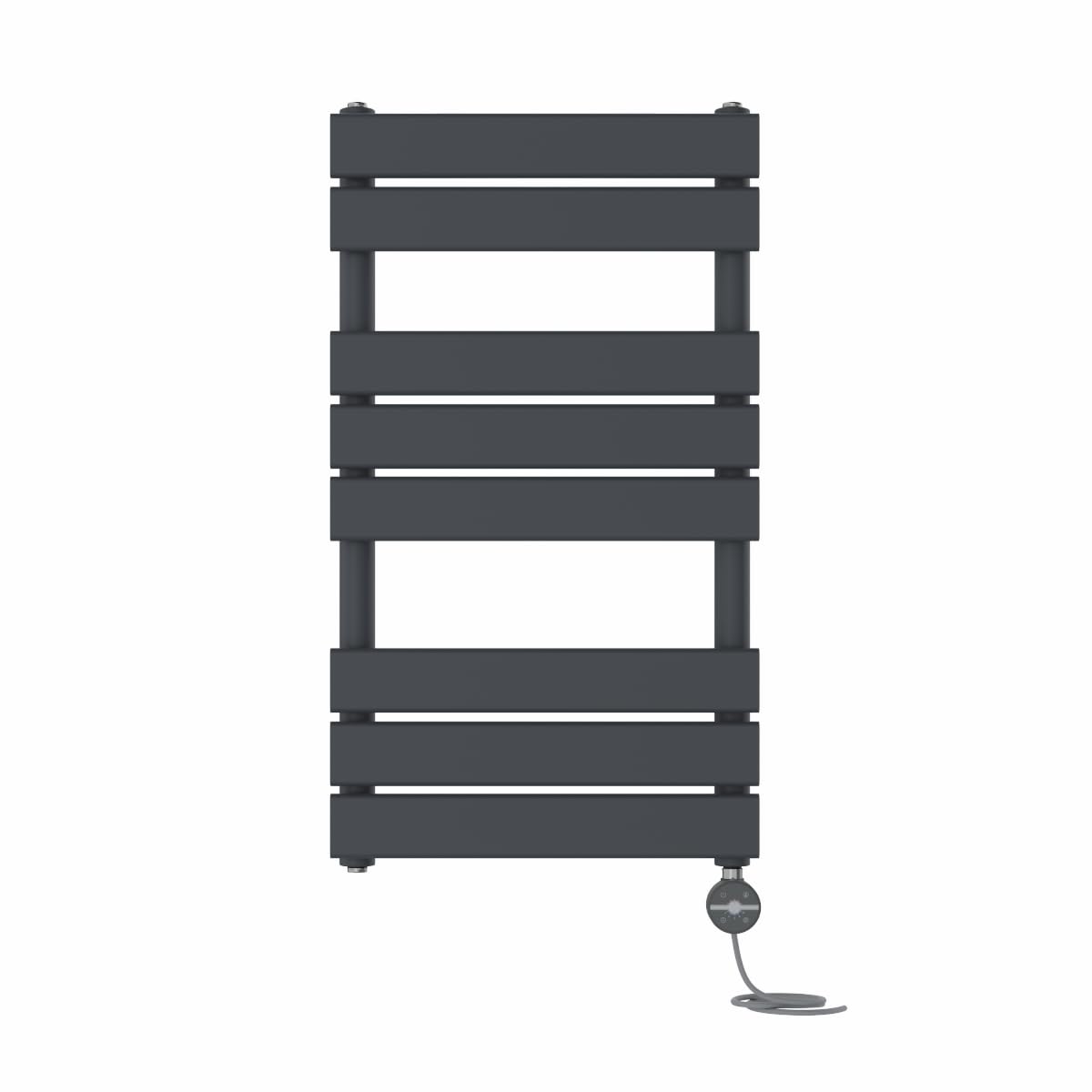 Nrg Anthracite Prefilled Flat Panel Electric Heated Towel Rail Radiator Thermostatic Bathroom Warmer With Touch Screen Display 800X450mm - 400W