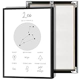 Leo Zodiac Canvas Wall Art Fire Signs Horoscope Poster Constellation Astronomy And Astrology Aesthetic Print Painting For Living Room Bedroom Office Wall Decor 12x16in Unframed