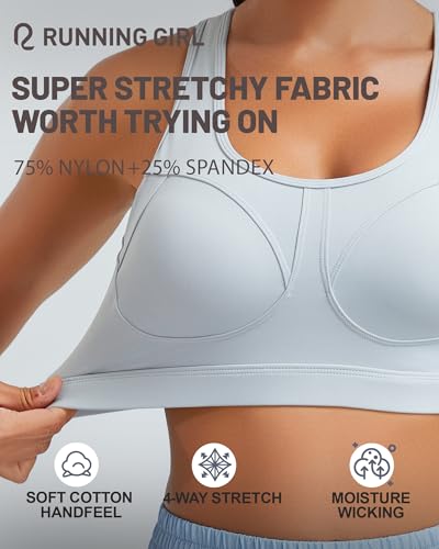 Image of RUNNING GIRL Sports Bras for Women High Support Moulded Cup High Impact Sports Bras Racerback Workout Running Yoga Bra