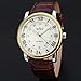 POAA Nouvelle Mode Or Rose Montres Jour Date Automatique Auto Vent Bracelet en Cuir Hommes Montres Mécaniques Montres-C