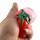 ihtha Water Toys Novelty Food Tomato Fruit Ball Simulation Relief Stress Tomato Shaped Squishy Toy (AS Show, 60ml)