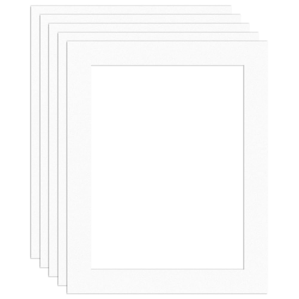 Procut Global 20x16" White Picture Mounts Board to Fit 16x12" Aperture Size - Photo Mount Card Ideal for Prints, Artwork, Crafts & Certificates - Sizes & Colors Available - Pack of 5 — image 1