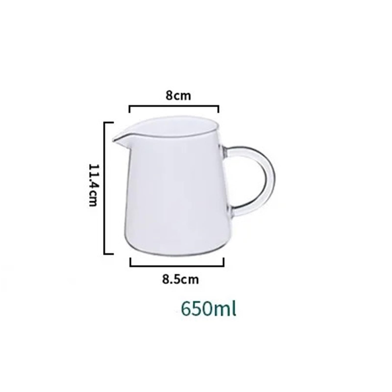 Jarra de cristal 2 uds., jarra leche 300/450/600ml, café transparente, vertedor y té Para Espumar(600ml)