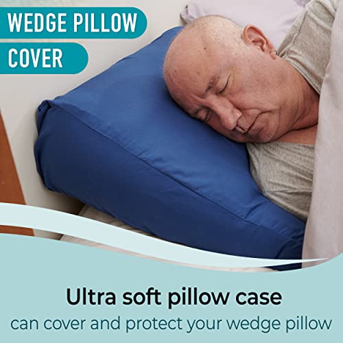 Circa Air Wedge Pillow Cover - Bed Wedge Pillow Case For Inflatable Wedge Pillow (24X24X8) Ultra Soft, 100% Mircofiber With Zip Cover, Machine Washable, Blue #TOP1
