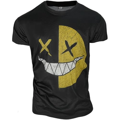 Men's Novelty Devil Graffiti Short Sleeve Tees Vintage Quirky Print T-Shirt