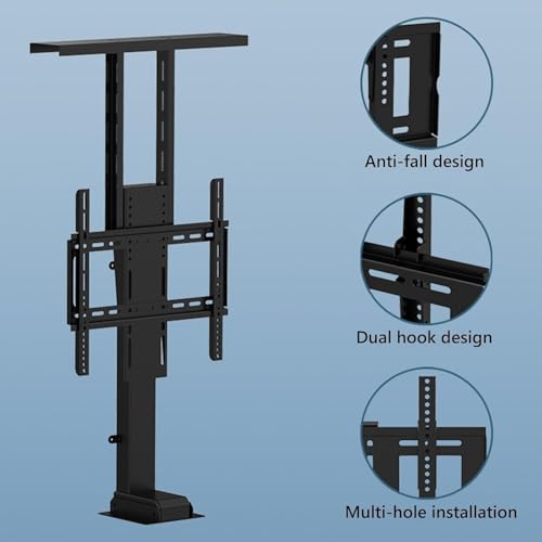 Support TV motorisé de plafond pour téléviseur de 42 à 70 pouces escamotable