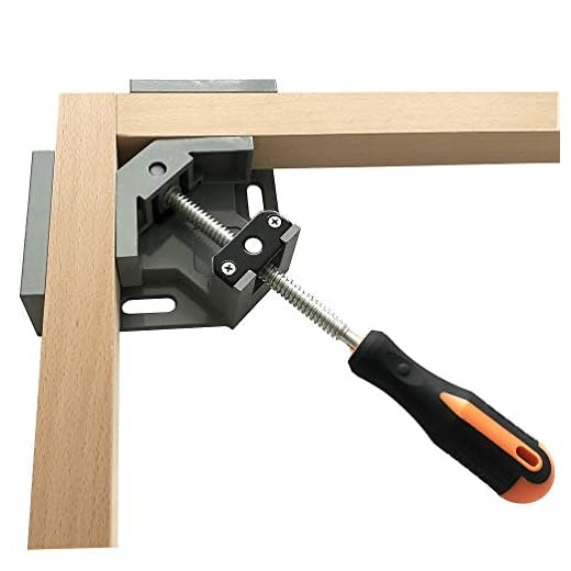 C CASIMR 90 Degree Corner Clamp, Single Handle Loaded Right Angle Clamp, Adjustable Swing Jaw Woodworking Welding Clip Clamp Tool (Silver Gray)