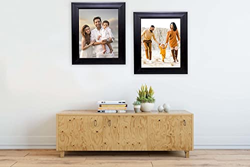 Image of Photo frame 10x14 Inch set of 2 Brown Color flexiable Glass (acrylic) & synthetic wood customized Modern Collage Photo Frames for Wall Hanging