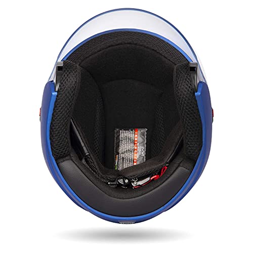 Image of Yamaha YR6 Half Face Helmet (Matt Blue, Size XL) Y6AYR6BLXL16