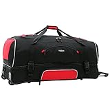 Travelers Club Adventure Travel Rolling Duffel Bag, Red, 36-Inch