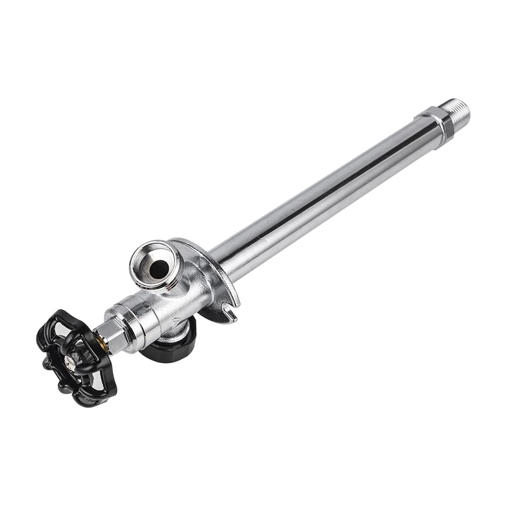 EFIELD 12 pulgadas antisifón sin escarcha Sillcock 1/2 pulgadas MIP x 3/4 pulgadas, latón sin plomo, chapado en cromo, 12 pulgadas de longitud (12 pulgadas)