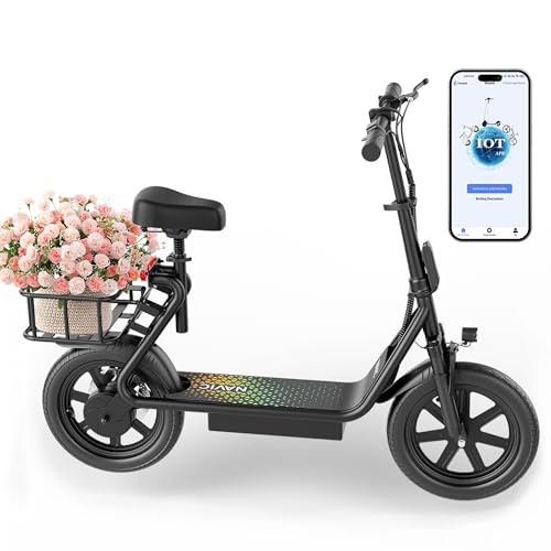 NAVIC Electric Scooter Adults,27Mile Range,Top Speed 22Mph,750W Peak Motor,14'' Pneumatic Tires,Electric Scooter for Adults,Foldable e Scooter with Back Basket