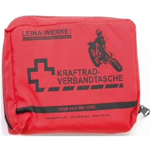 Leina 17008 Botiquín de Primeros Auxilios para Motocicleta Tipo II sin Velcro, Rojo/Negro