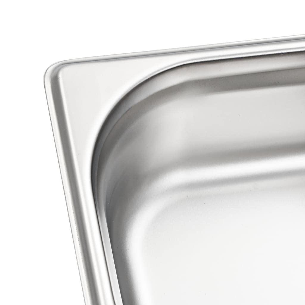 vidaXL Gastronorm GN 1/1 65 mm in acciaio inox antiruggine facile da pulire, lavabile in lavastoviglie, utensili da cucina vassoio per servire snack