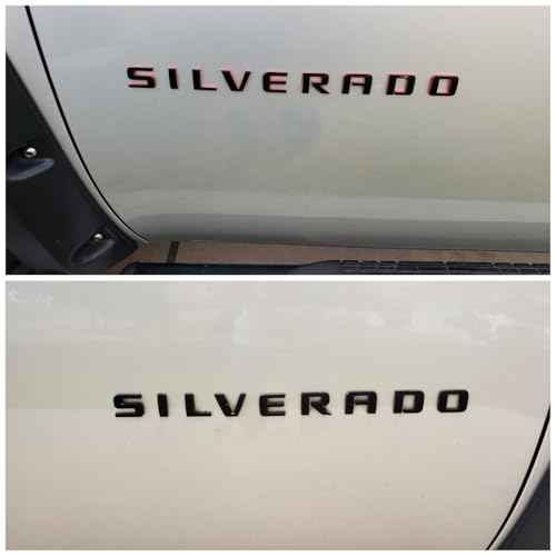 Image of Yoaoo 2pack OEM Letters with LTZ Emblem 3D Badge Nameplate Replacement for Silverado 1500 2500Hd 3500Hd Series 1999-2018 Red Line Redline Gloss