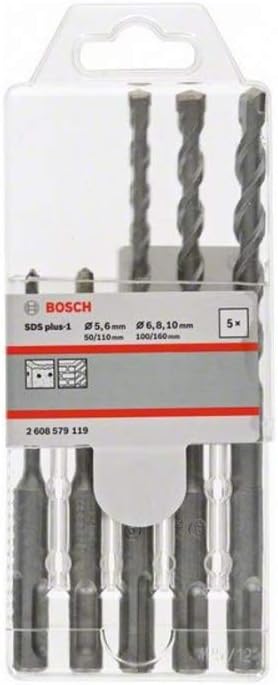 Bosch SDSplus hammer drill bit set 5/6/6/8/10 (Pack of 5), Carbide