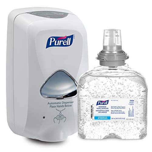 PURELL Advanced Hand Sanitizer Gel TFX Starter Kit, 1-1200 mL Hand Sanitizer Refill + 1- PURELL TFX Dove Grey Touch-Free Dispenser – 5456-D1