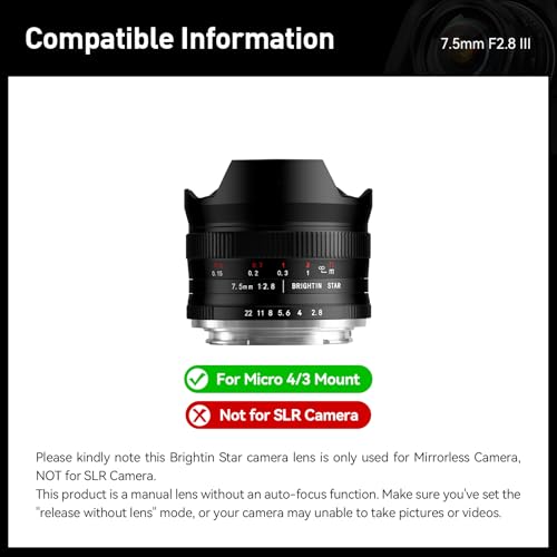 7.5mm F2.8 II Ultra Wide-Angle Fisheye Manual Focus APS-C Mirrorless Camera Lens for M43 - Image 3