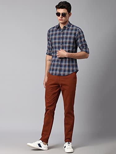 Image of Dennis Lingo Slim Fit Casual Shirts for Men (Navy)
