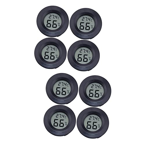 VICASKY 2sets Digital Hygrometer Thermometer Compact Acrylic Humidity and Temperature for Reptile Pets Easy Install Black for Home Use and Pet Store Environments 4pc*2