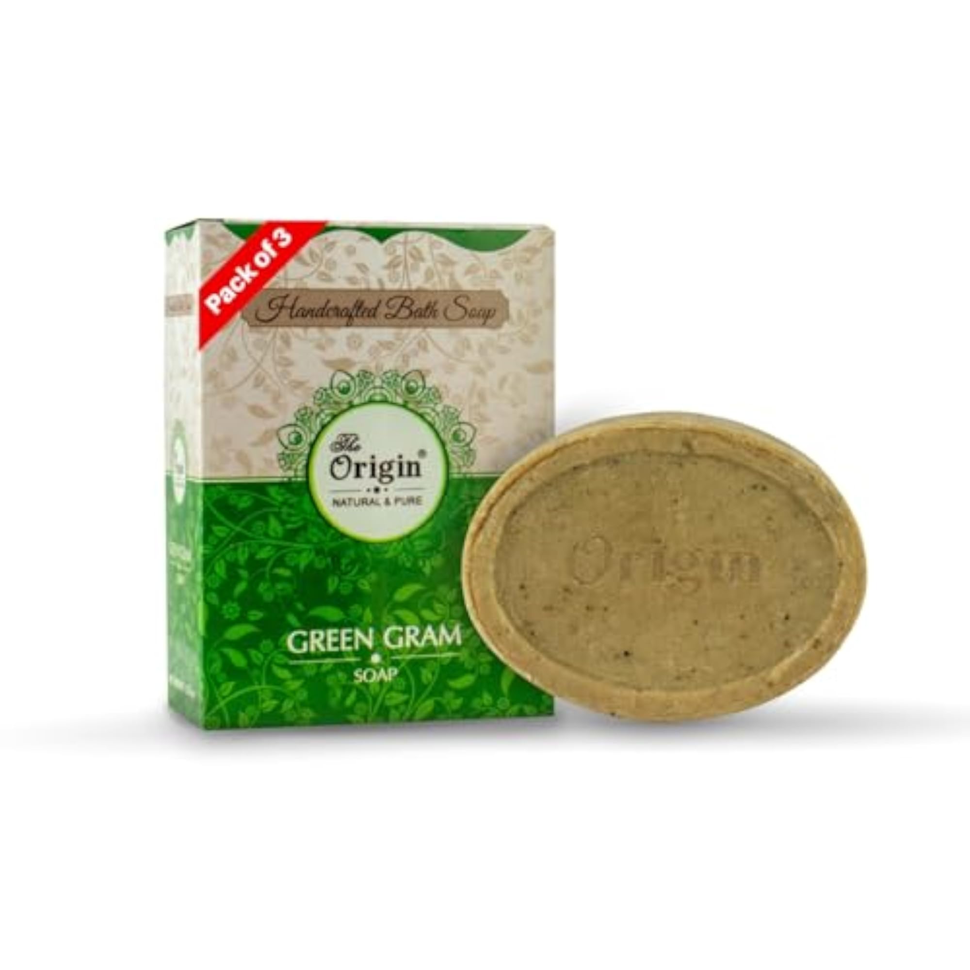 Handcrafted Green Gram Soap, 125g, Natural Care