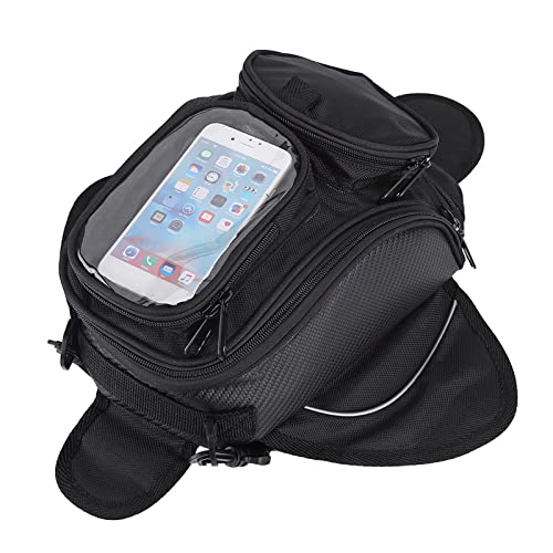 Ejoyous Bolsa de Depósito Magnética y Impermeable para Moto, Teléfono Móvil, Negro, Talla Única