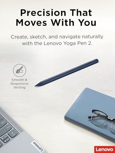 Image of Lenovo Yoga Pen 2 with Magnetic Pen Case, AES 3.0 Stylus with 8192 Pressure Levels, USB C Rechargeable, Tilt Detection, Multi Protocol Support for Lenovo Yoga 2 in 1 PCs, Cosmic Blue