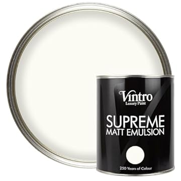 Vintro | Luxury Matt Emulsion | Warm White | Smooth Chalky Finish | Multi Surface Paint | for Walls, Ceilings, Wood and Metal | 1L (Warm White)