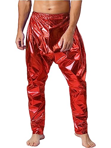 Mens Hip Hop Harem Pants Shiny Metallic Pants Long Trousers Leggings Stretchy Skinny Pants3