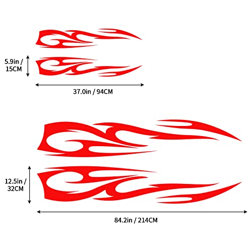 Bilisin 4Pcs Vinyl Car Sports Racing Body Side And Roof Hood Decal Stripe Graphic Stickers For Auto Body Door Side Diy Modified Decals Decoration For All Cars Suv Truck Off-Road Vehicles Bi0020 Red #TOP1