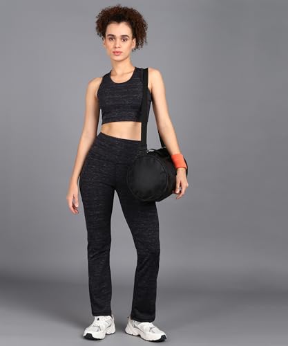 Image of Rock Paper Scissors Premium Flare Gym Pants High-Waisted, Sweat-Wicking, Athletic Fit Wide Leg Gym Tights for Working Out, Pilates,Yoga, Fitness & Training