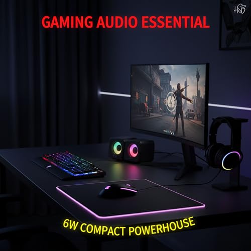 Image of Drumstone Multimedia Active Speaker | 6W Stereo Sound, LED Light, USB Powered & Plug-and-Play | Compact Desktop /Laptop Speaker for Music, Movies & Work