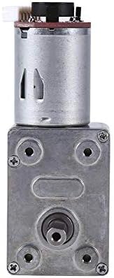 Hilitand 12V DC Motor, DC 12V Gear Box, High Torque Geared Motor, Worm Geared Motor, Reduction Motor with Encoder Srong Self-Locking(10RPM)
