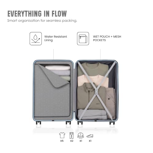 HRX Parabola 55cm Light Blue Polypropylene Suitcase - Image 7