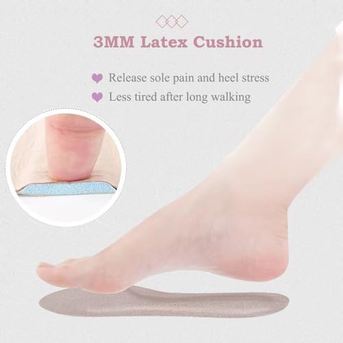 Image of Pigskin Leather Cushion Inserts for Women, Self-Adhesive Barefoot Cushioning Shoe Insoles for High Heels, Sandals, Dress Shoes and Flats, Sockless Shoe Liners Anti-Slip and Ultra-Absorbent, 1 Pair