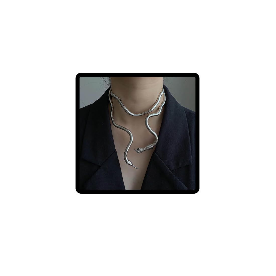 MisFun Collana Serpente Geometric Round Snake Choker Collana Catena E