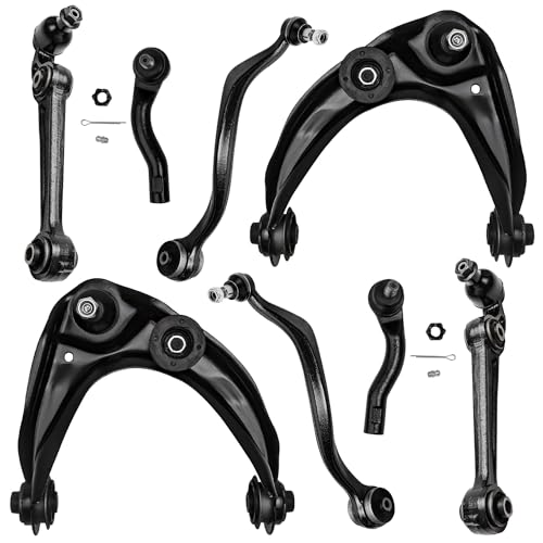 Image of Detroit Axle - Front 8pc Control Arm Kit for 07-12 Ford Fusion Lincoln MKZ, 07-09 Mercury Milan, 2 Upper Control Arms 4 Lower Forward & Rearward Control Arms 2 Tie Rods 2007 2008 2009 Replacement