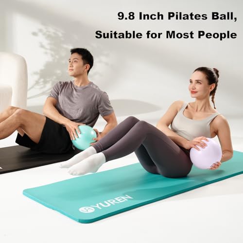 Image of Small Pilates Ball 9.8 Inch Slip Resistant Exercise Ball for Home Gym Yoga, Fitness, Physical Therapy, Stretching & Core Strength Workout - Purple