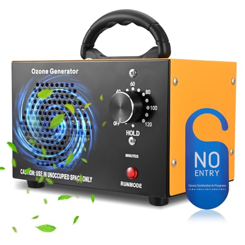 QCXWCJWD Generador de Ozono 60000 MG/h, Ozono Hogar Purificador de Aire, Profesional Máquina de Ozono con Temporizador, Ozonizador O3 Purificador Ozono de Aire, para Garajes, Coche, Sótano(Naranja)
