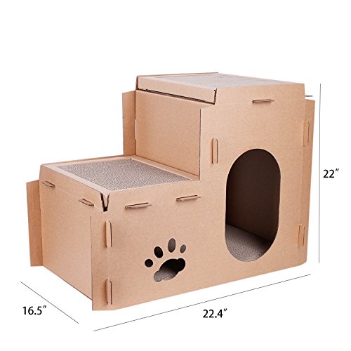 Cat Trees & Condos Cat Houses & Condos Vencer Recyclable Cardboard Cat House Scratcher DIY