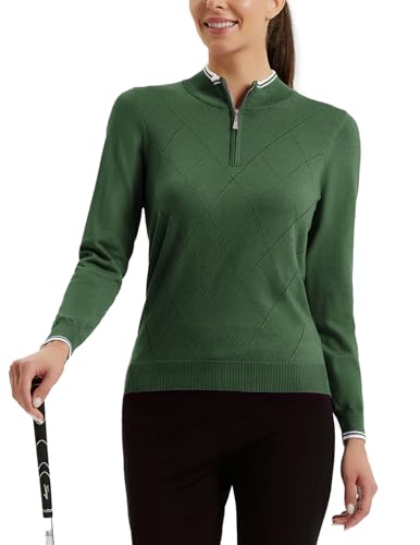 Image of JACK SMITH Quarter Zip Pullover Sweaters for Womens, Rib Polo Sweater Tops