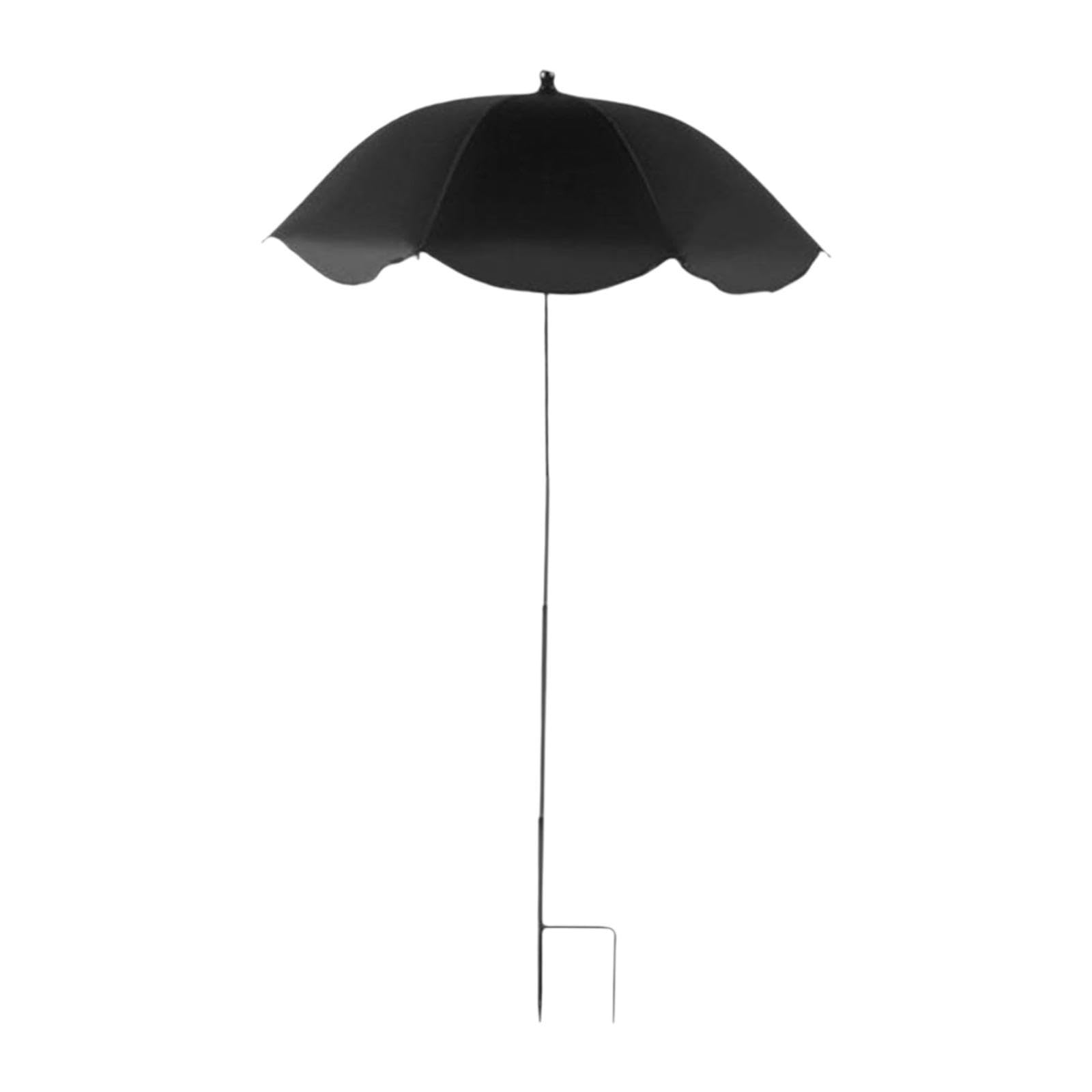 MagiDeal Plant Umbrella Outdoor Plants Shade Cloth Adjustable Plant Parasol with Metal Stake Convenient Planters Protection Garden Umbrella Shade Cover for Yard Garden Patio Plants,65 * 128cm,Black — image 1