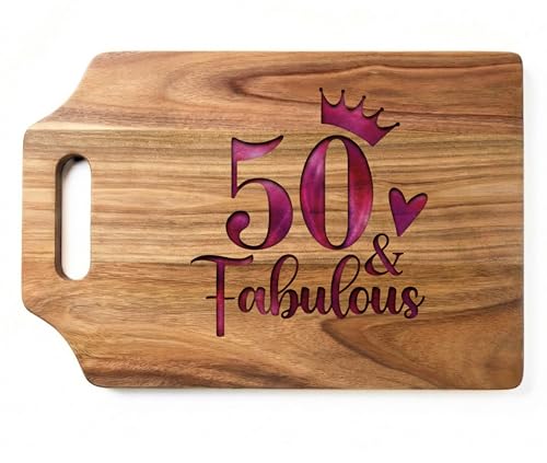 Tabla de cortar rectangular InnoBeta de madera de acacia con incrustación de resina epoxi púrpura y rosa, 15 x 9.6 pulgadas miniatura 1