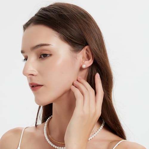 MAPLEDAIRY Genuine Pearl Gold Earring Studs, Small Size, 18k Gold plated Sterling Silver, Lustrous Real Freshwater Pearls3