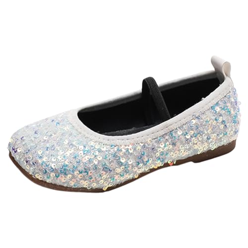 IWIHMIV Girls Ballet Flat Dress Shoes Comfortable Mary Jane Wedding Party Non Slip Flower Princess Shoes