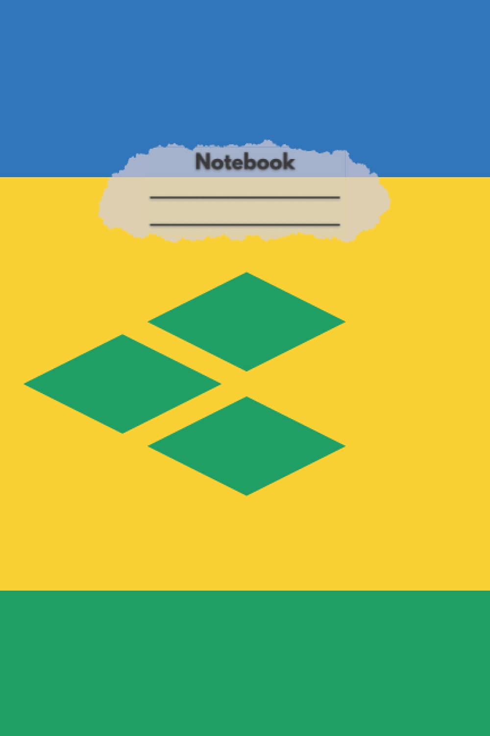 Lined Notebook: Saint Vincent and the Grenadines National Flag Notebook| Patriotic|6 x 9 Inches| 120 Lined Pages| Journal| Diary