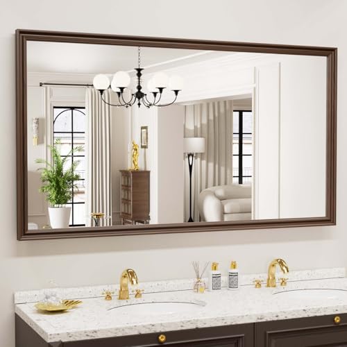 WEER Retro Copper Bathroom Mirror, 55x30 Inch Bronze Oil Rubbed