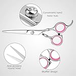 Professional Home Hair Cutting Kit - Quality Home Haircutting Scissors Barber/Salon/Home Thinning Shears Kit with Comb and Case for Men and Women (Pink) - Image 2
