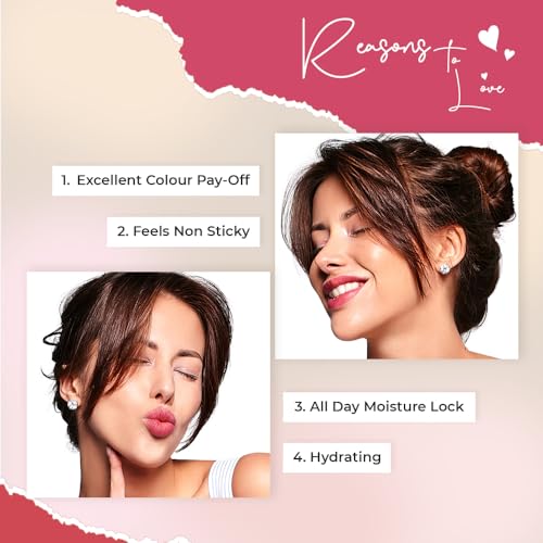 Image of FASHION COLOUR KISS Lip Colour Lip Balm | Lip care Essential | Glossy Tint | Soft and Nourished Lips All day | No Lip Discolouration | Vegan & Cruelty-free | Pack of 2 | Shade 06