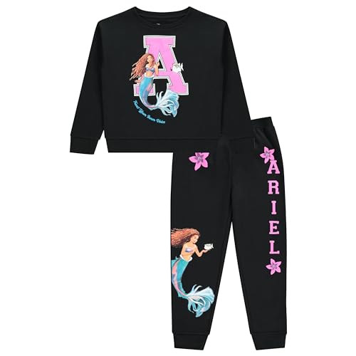 Image of Disney The Little Mermaid Movie Ariel Pullover Sweatshirt and Jogger Sweatpants Clothing Set- Little and Big Girls Sizes 4-16